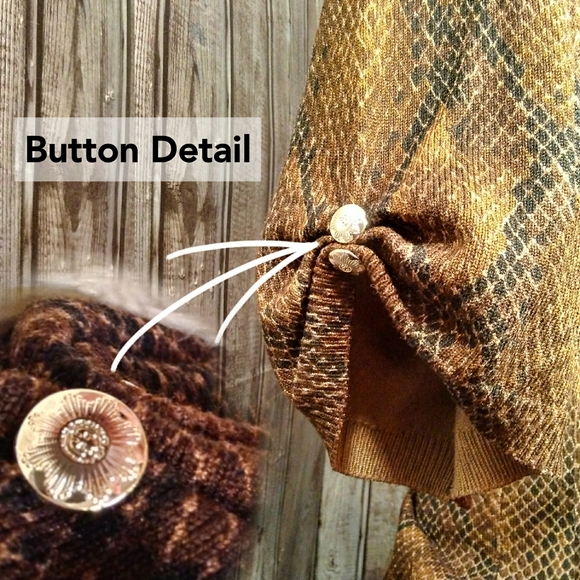 1/2 Sleeve Knit Python Print Top by WHBM - Picture 6 of 8